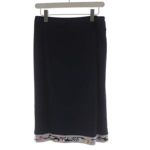 タイトスカート ひざ丈 総柄 42 紺 ネイビー 0122263 /RO