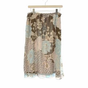 fashion フレアスカート ロング 花柄 シアー 42 マルチカラー 0332101 /OR