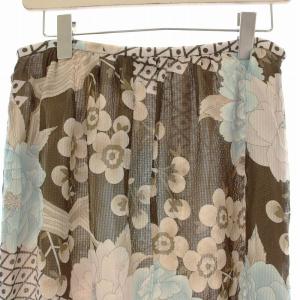 LEONARD fashion フレアスカート ロング 花柄 シアー 42 マルチカラー 0332101 /OR