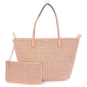 Ever Ready トートバッグ ハンドバッグ キャンバス 総柄 ポーチ付き ピンク /BB