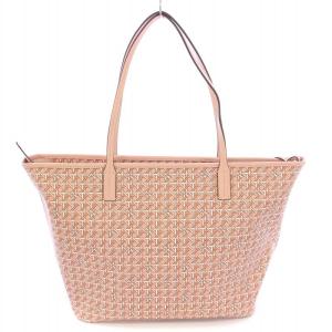 TORY BURCH Ever Ready トートバッグ ハンドバッグ キャンバス 総柄 ポーチ付き ピンク /BB