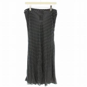 シルク スカート 12-232-2964 ロング ドット 水玉 42 ネイビー 紺 /G