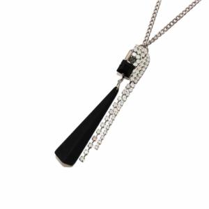 ブラックキューブACC ネックレス ペンダント ビジュー ブラック シルバーカラー /KH