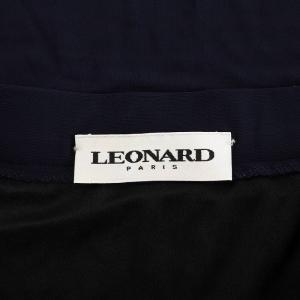 LEONARD タイトスカート ひざ丈 42 紺 ネイビー /AN44