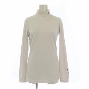 カットソー インナーウェア 長袖 ハイネック ロゴプリント 2 白 055-3166202 /BM