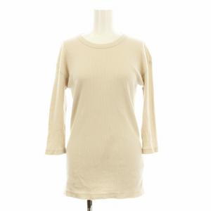 20SS RIB Tシャツ カットソー リブ 七分袖 クルーネック ベージュ 20070500703010