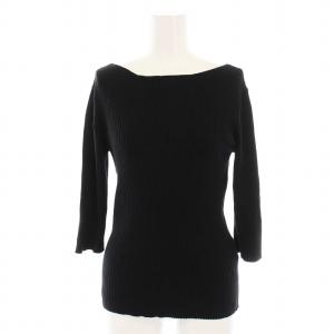 EVERYDAY KNIT リブ ニット セーター 七分袖 黒 20080500802010 /YM