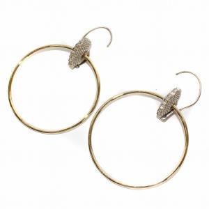 B16A イヤリング 両耳用 フープ ラインストーン
