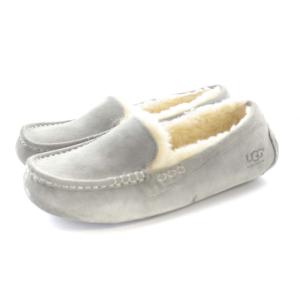アンスリー ローファー モカシン スエード ボア US8 ライトグレー 3312 /RO