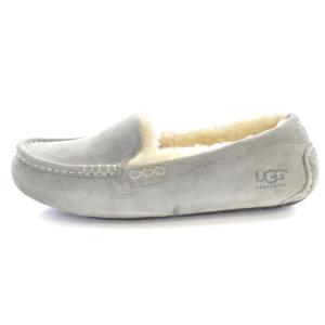 UGG australia アンスリー ローファー モカシン スエード ボア US8 ライトグレー 3312 /RO