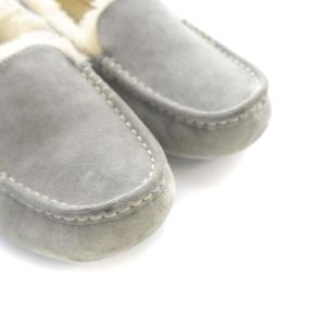 UGG australia アンスリー ローファー モカシン スエード ボア US8 ライトグレー 3312 /RO