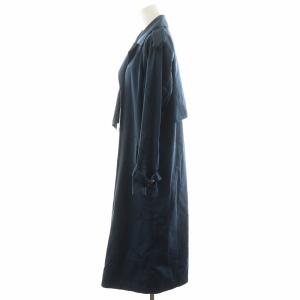 6 ROKU BEAUTY&YOUTH トレンチコート スプリングコート ロング丈 コットン シルク混 絹 34 紺 ネイビー /AN27