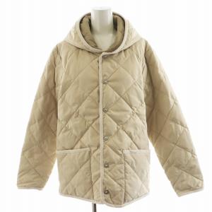 ダウンジャケット キルティング フード アウター M ベージュ /AN44