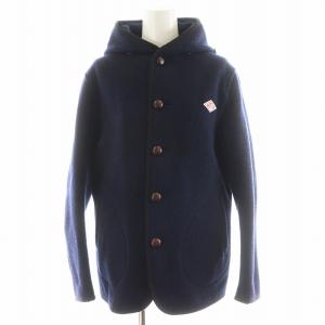 ウール モッサジャケット WOOL MOSSER JACKET くるみボタン フード アウター 36 紺