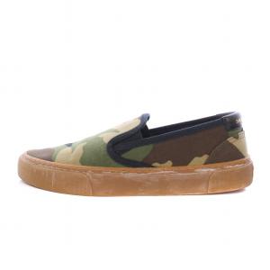 スリッポン ローカットシューズ 厚底 キャンバス カモフラ 迷彩柄 40.5 カーキ /BB