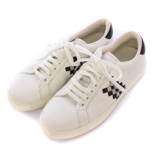 BOTTEGA VENETA イントレチャート ローカットスニーカー シューズ 厚底 レザー 編み込み 切替 40 白 ホワイト /BB