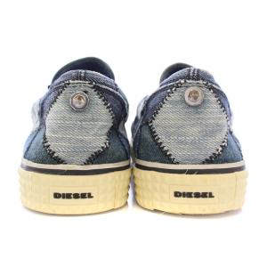 DIESEL VANSIS スリッポン ローカットシューズ デニム パッチワーク 切替 US8.5 25.5cm 青