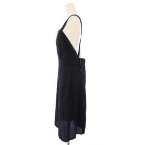 agnes b. ジャンパースカート フレアワンピース ミモレ ロング 無地 40 黒 ブラック /BB
