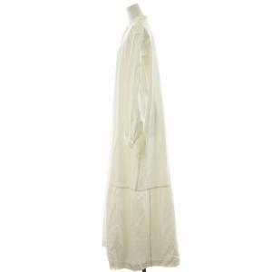 BACCA コットンピケ シャツドレス ワンピース ロング丈 長袖 36 白 ホワイト 35-06-04-06101
