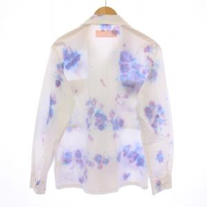 CHALLENGER カジュアルシャツ オープンカラー レギュラーカラー 総柄 S 白 ホワイト 紫 パープル 青 ブルー /BB