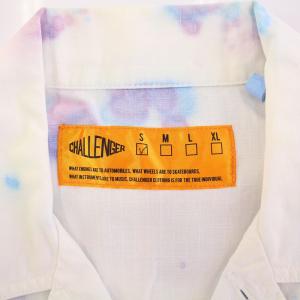 CHALLENGER カジュアルシャツ オープンカラー レギュラーカラー 総柄 S 白 ホワイト 紫 パープル 青 ブルー /BB