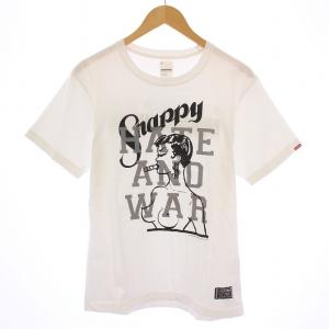Tシャツ 半袖 クルーネック ロゴ イラスト プリント 1 白 ホワイト /BB