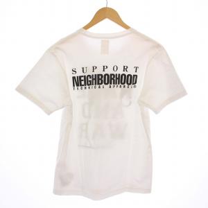 NEIGHBORHOOD Tシャツ 半袖 クルーネック ロゴ イラスト プリント 1 白 ホワイト /BB