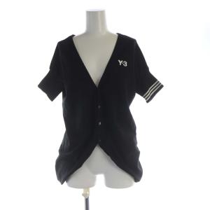 シャツ ブラウス ロゴ 刺繍 変形 半袖 XS 黒 ブラック 501604 /RO