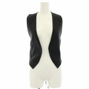 ヨウジヤマモト ベスト ジレ 前開き 麻 リネン ウール 絹 シルク混 バックレースアップ ショート丈