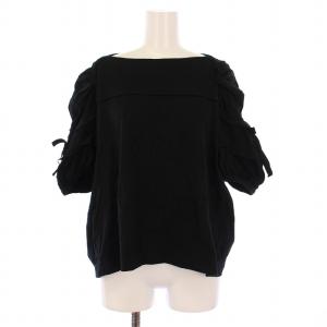 AD2016 カットソー 半袖 リボン S 黒 TR-T005 /BM