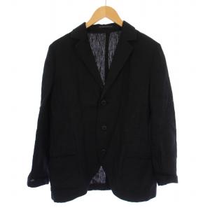 ヨウジヤマモト テーラードジャケット シングル 3B リネン 2 黒 YS-J28-315 /BM