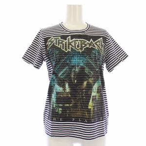 COMME des GARCONS AD2018 Tシャツ カットソー ボーダー プリント 半袖 S 紺