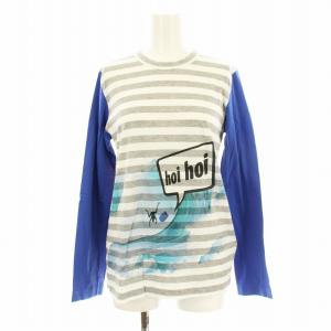 AD2015 Tシャツ カットソー 長袖 ボーダー柄 プリント S マルチカラー TP-T209 /KU