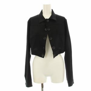 ヨウジヤマモト シャツジャケット ショート丈 デザイン ウール 2 黒 ブラック YY-J19-100