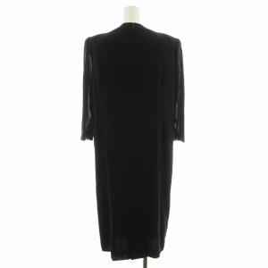 GIVENCHY ワンピース ロング丈 七分袖 肩ボタン ウール 14 黒 ブラック /AN42