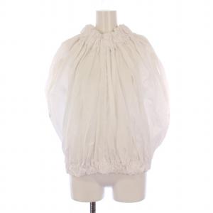 コムコム AD2019 ブラウス シャツ 半袖 シャーリング XS 白 RE-B012 /BM