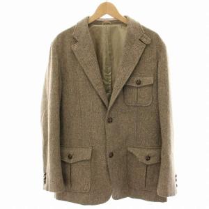 テーラードジャケット シングル くるみボタン ロング M 茶 ブラウン ベージュ 001-9964 /HN