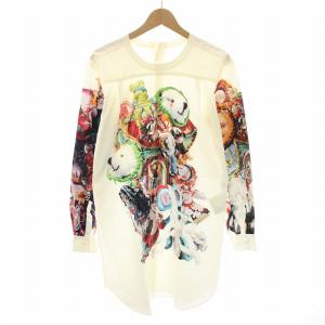 Mona Luison AD2017 ディスコ期 バックフロントノーカラーカットオフロングシャツ