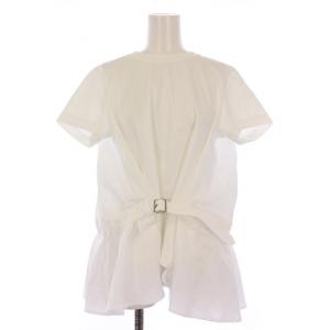 COMME des GARCONS AD2019 シャツ ブラウス 半袖 ベルト S 白 3E-T020