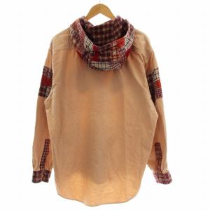 Karl Helmut パッチワーク チェック ネルシャツ P039WFB05 パーカー 長袖 L ピンク 赤 /G