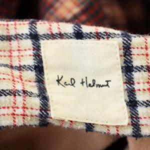 Karl Helmut パッチワーク チェック ネルシャツ P039WFB05 パーカー 長袖 L ピンク 赤 /G