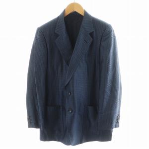 PURE SILK テーラードジャケット シルク 48 ネイビー
