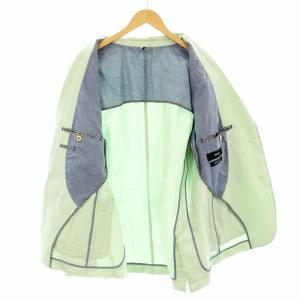 HUGO BOSS レギュラーフィット テーラードジャケット ブレザー 背抜き 麻 リネン IT52 ミントグリーン 1001