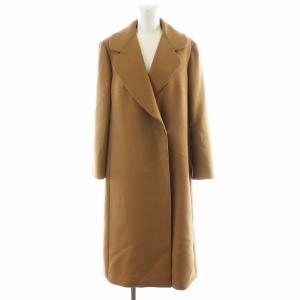 チェスターコート ロング丈 ウール アウター 40 茶 ブラウン /AN28