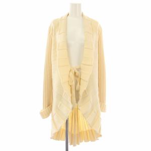 ロング カーディガン ニット 長袖 アイボリー /TK