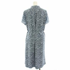 NEWYORKER ワンピース ミモレ ロング 半袖 総柄 13 水色 ライトブルー 白 ホワイト 79-45-8486 /HN