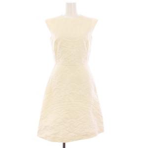 フラワージャガード ノースリーブワンピース 38 ホワイト EBOVS6R1A-V60443B