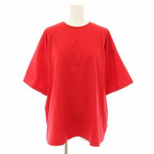 21AW クラシック天竺 SHIRTコンビドレープT Tシャツ カットソー クルーネック 半袖 38 赤