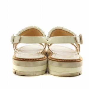 Christian Louboutin COSTA GOMMA サンダル フリンジ ストラップ エナメル 39 アイボリー 1181047 /AN16