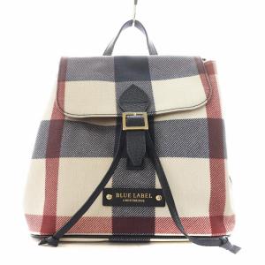 リュックサック デイバッグ チェック柄 PVC アイボリー 紺 ネイビー 55117-817-42  /AN1